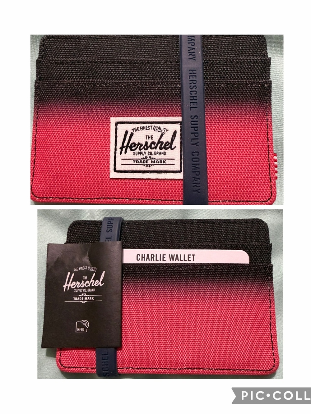 Herschel Supply Company Charlie Card Holder - Pink Ombre to Black